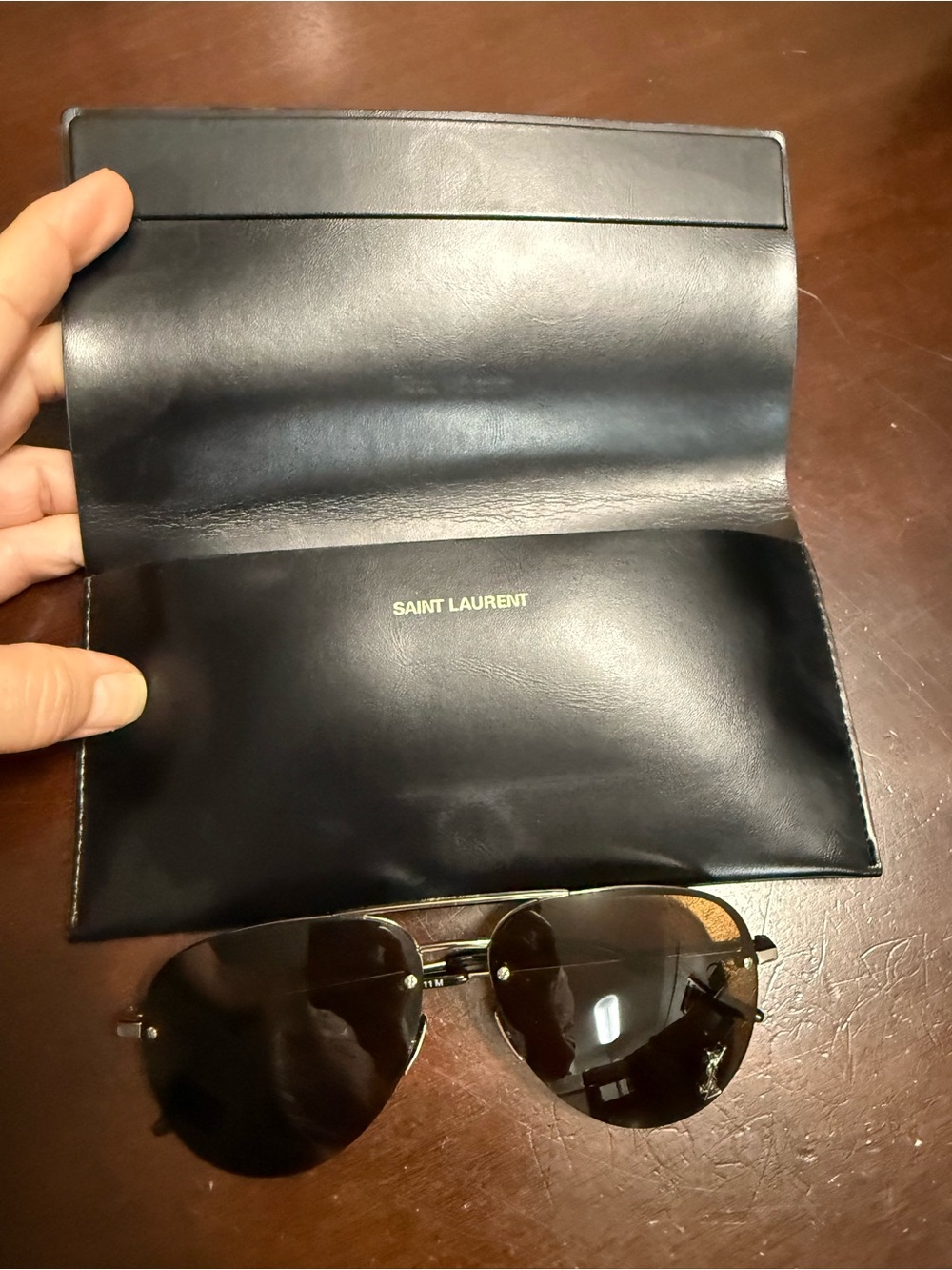 Saint Laurent Classic 11 M 002 silver with brown - Picture 3 of 14